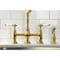 Kingston Brass KS1277PLBS Heritage Bridge Kitchen Faucet W/Brass Sprayer, Brass KS1277PLBS - alternate 4